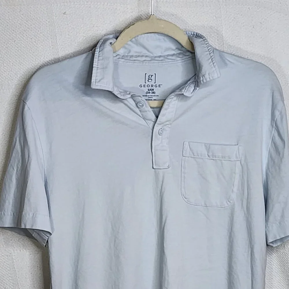 George Brand Purple Cotton Short Sleeve Pocket Front Polo Shirt Size S 34-36 - Picture 2 of 16